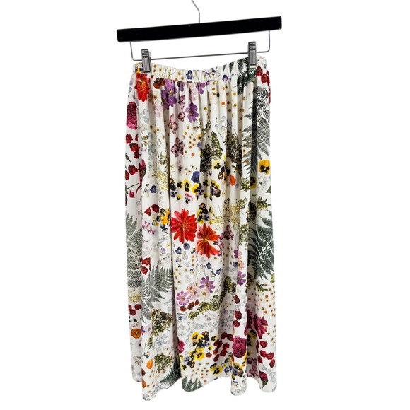 Dauphinette Dresses & Skirts - Dauphinette Midi Skirt White M Botanical Floral Fern Pansy Cottagecore Garden
